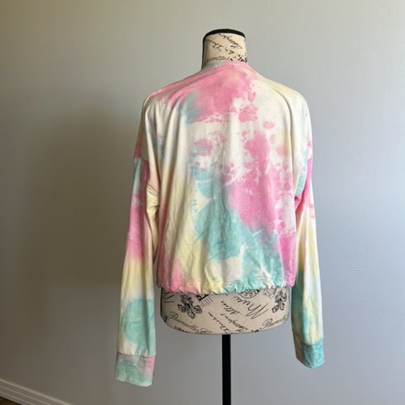 Ardene Tie Die Long Sleeve Crop Top size Medium - Picture 4 of 4